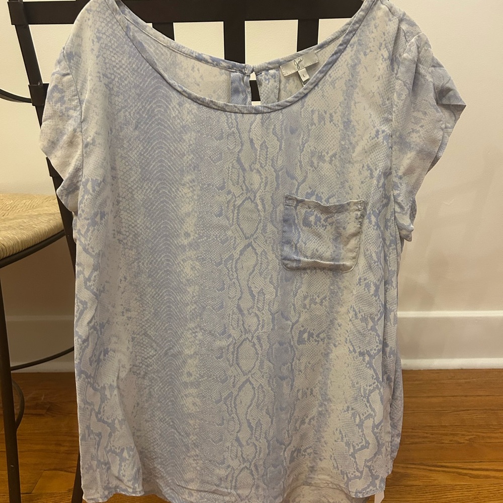 Joie Light Blue Snake Print Blouse